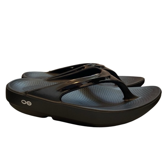 OOFOS Sandals Womens Size 6 Oolala Satin Thong Flip Flop Comfort Cushion Walking - Picture 4 of 9